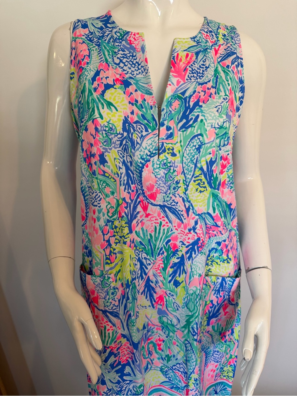 Lilly Pulitzer kelby stretch shift dress in mermaid cove print size 6 - Picture 3 of 10